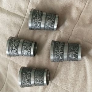 PEWTER SHOT GLASS ST GALLER SWITZERLAND PRÄGE 95% FEIN-ZINN COW HORSE DONKEY